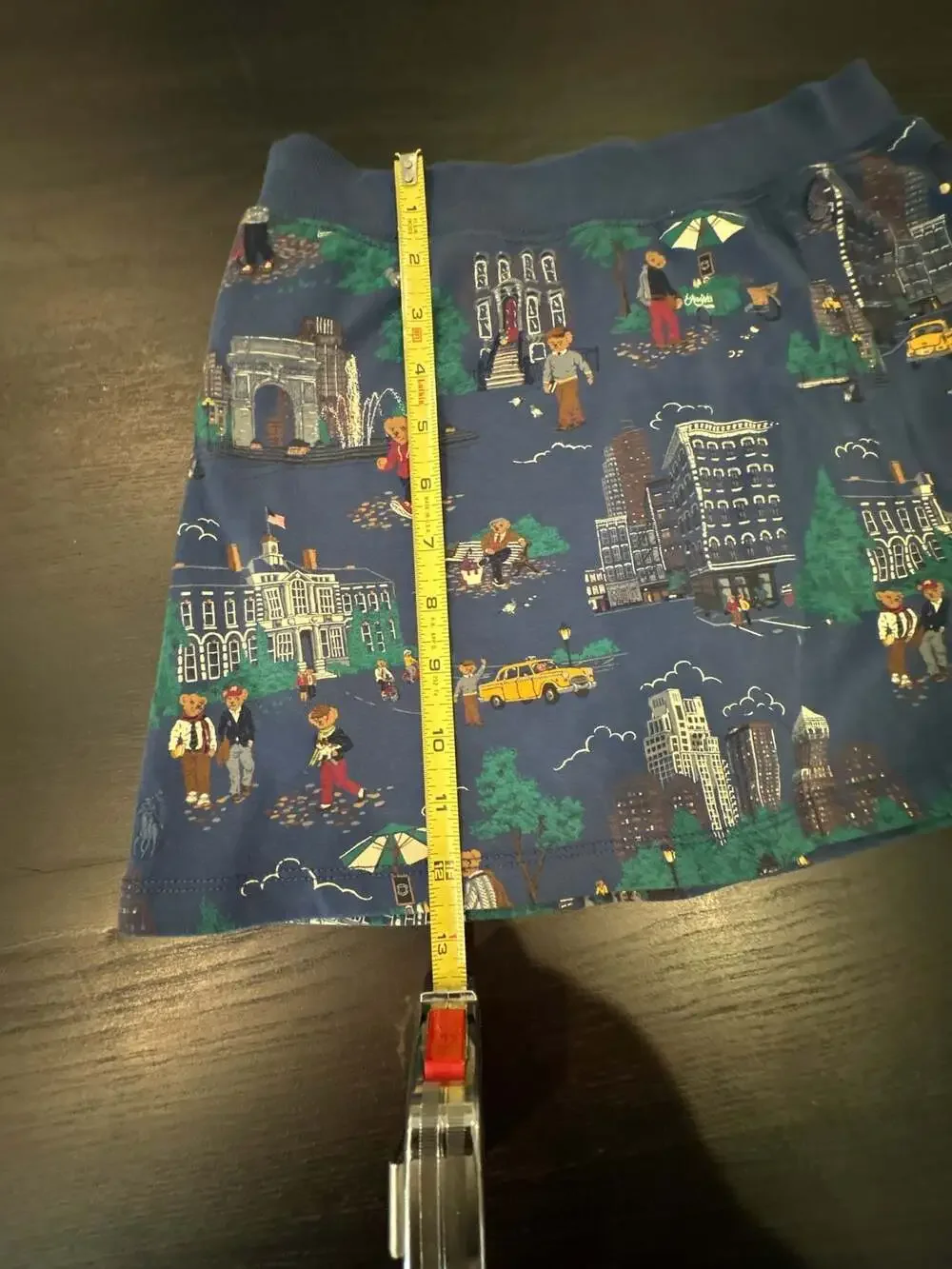 Girls Polo Ralph Lauren Teddy Bear Cityscape Print Skirt skort Size M 8-10 NEW
